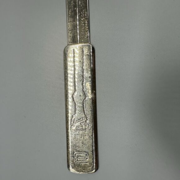Tiffany And Co Silverplate Letter Opener Ostrich Engraving Abbott Logo Bad Condt - Picture 3 of 9